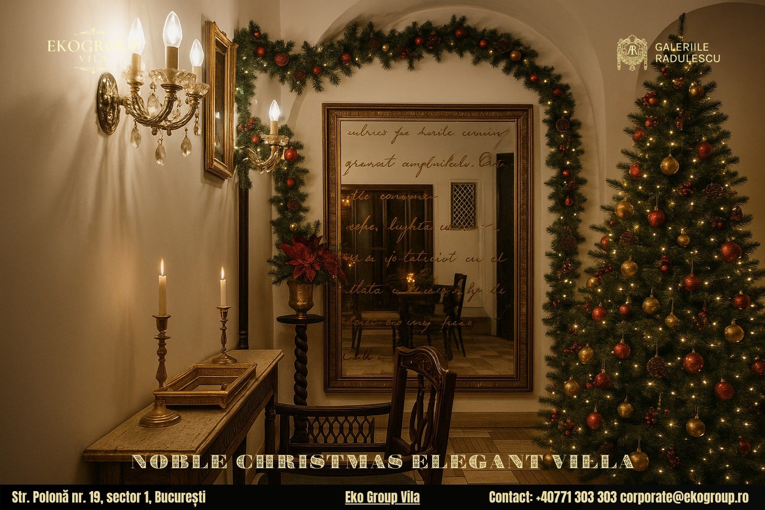 Decoratiuni de Craciun în stil interbelic: eleganța nobiliară a Eko Group Vila dezvăluită într-o expoziție unică